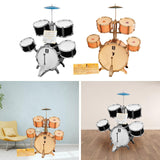 Maxbell Kids Drum Set Compact Musical Instruments Toy for Concert Birthday Gift Kids Black