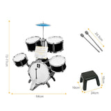 Maxbell Kids Drum Set Compact Musical Instruments Toy for Concert Birthday Gift Kids Black