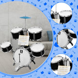 Maxbell Kids Drum Set Compact Musical Instruments Toy for Concert Birthday Gift Kids Black