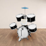 Maxbell Kids Drum Set Compact Musical Instruments Toy for Concert Birthday Gift Kids Black