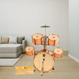 Maxbell Kids Drum Set Compact Musical Instruments Toy for Concert Birthday Gift Kids Pink