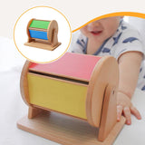 Maxbell Rotating Drum Baby Toy with Mirror Rainbow Wooden Toy for Kids Boys Children