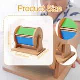 Maxbell Rotating Drum Baby Toy with Mirror Rainbow Wooden Toy for Kids Boys Children