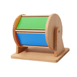 Maxbell Rotating Drum Baby Toy with Mirror Rainbow Wooden Toy for Kids Boys Children