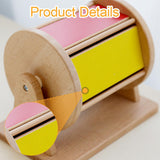 Maxbell Rotating Drum Baby Toy with Mirror Rainbow Wooden Toy for Kids Boys Children