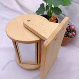 Maxbell Rotating Drum Baby Toy with Mirror Rainbow Wooden Toy for Kids Boys Children