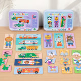 Maxbell Wooden Kids Puzzles Bright Color Shapes for Baby Boys Girls Ages 3-5 Traffic