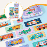 Maxbell Wooden Kids Puzzles Bright Color Shapes for Baby Boys Girls Ages 3-5 Traffic