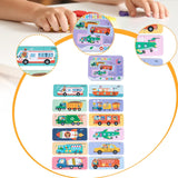 Maxbell Wooden Kids Puzzles Bright Color Shapes for Baby Boys Girls Ages 3-5 Traffic