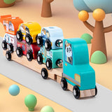 Maxbell Wooden Train Set Attractive Creativity Educational Toy for Home Parents Trip
