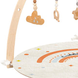 Maxbell Wooden Baby Gym with Mat Tummy Time Baby Play Gym Frame for Boys Infant Gift