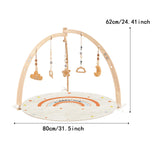 Maxbell Wooden Baby Gym with Mat Tummy Time Baby Play Gym Frame for Boys Infant Gift