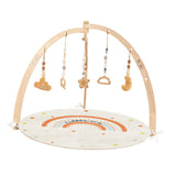 Maxbell Wooden Baby Gym with Mat Tummy Time Baby Play Gym Frame for Boys Infant Gift