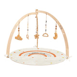 Maxbell Wooden Baby Gym with Mat Tummy Time Baby Play Gym Frame for Boys Infant Gift