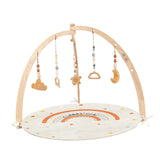 Maxbell Wooden Baby Gym with Mat Tummy Time Baby Play Gym Frame for Boys Infant Gift