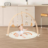 Maxbell Wooden Baby Gym with Mat Tummy Time Baby Play Gym Frame for Boys Infant Gift