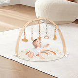 Maxbell Wooden Baby Gym with Mat Tummy Time Baby Play Gym Frame for Boys Infant Gift