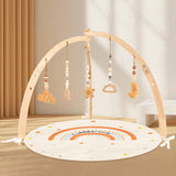 Maxbell Wooden Baby Gym with Mat Tummy Time Baby Play Gym Frame for Boys Infant Gift