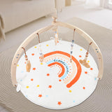 Maxbell Wooden Baby Gym with Mat Tummy Time Baby Play Gym Frame for Boys Infant Gift