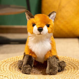 Maxbell Plush Fox Toy Living Room Decoration Lifelike Cute Plush Doll for Teens Kids