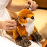 Maxbell Plush Fox Toy Living Room Decoration Lifelike Cute Plush Doll for Teens Kids
