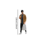 Maxbell 1:64 Home Decor Centerpiece Mini Figure Model for Study Room Bedroom Desktop Man With Bag
