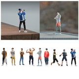 Maxbell 1:64 Home Decor Centerpiece Mini Figure Model for Study Room Bedroom Desktop Man With Bag