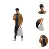 Maxbell 1:64 Home Decor Centerpiece Mini Figure Model for Study Room Bedroom Desktop Man With Bag