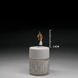 Maxbell 1:64 Home Decor Centerpiece Mini Figure Model for Study Room Bedroom Desktop Man With Bag