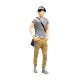 Maxbell 1:64 Home Decor Centerpiece Mini Figure Model for Study Room Bedroom Desktop Man In Gray