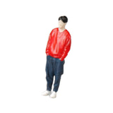 Maxbell 1:64 Home Decor Centerpiece Mini Figure Model for Study Room Bedroom Desktop Boy In Red
