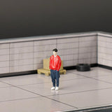 Maxbell 1:64 Home Decor Centerpiece Mini Figure Model for Study Room Bedroom Desktop Boy In Red