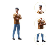 Maxbell 1:64 Home Decor Centerpiece Mini Figure Model for Study Room Bedroom Desktop Thinking Man