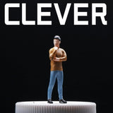 Maxbell 1:64 Home Decor Centerpiece Mini Figure Model for Study Room Bedroom Desktop Thinking Man