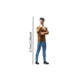 Maxbell 1:64 Home Decor Centerpiece Mini Figure Model for Study Room Bedroom Desktop Thinking Man