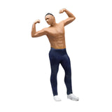 Maxbell 1:64 Home Decor Centerpiece Mini Figure Model for Study Room Bedroom Desktop Fitness Man