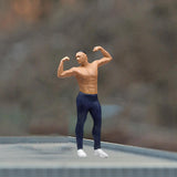 Maxbell 1:64 Home Decor Centerpiece Mini Figure Model for Study Room Bedroom Desktop Fitness Man