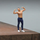 Maxbell 1:64 Home Decor Centerpiece Mini Figure Model for Study Room Bedroom Desktop Fitness Man