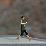 Maxbell 1:64 Home Decor Centerpiece Mini Figure Model for Study Room Bedroom Desktop Running Boy