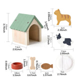 Maxbell Wooden Dollhouse Pet Accessories Pet House Model for Kids Boys Girls Ages 3+
