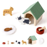 Maxbell Wooden Dollhouse Pet Accessories Pet House Model for Kids Boys Girls Ages 3+