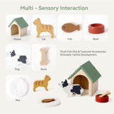 Maxbell Wooden Dollhouse Pet Accessories Pet House Model for Kids Boys Girls Ages 3+