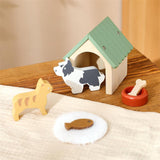 Maxbell Wooden Dollhouse Pet Accessories Pet House Model for Kids Boys Girls Ages 3+