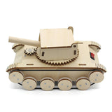 Maxbell Rotating Turret Wooden Tank Kit DIY Educational DIY Tank Craft Set for Teens