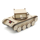 Maxbell Rotating Turret Wooden Tank Kit DIY Educational DIY Tank Craft Set for Teens