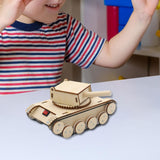 Maxbell Rotating Turret Wooden Tank Kit DIY Educational DIY Tank Craft Set for Teens