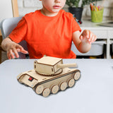 Maxbell Rotating Turret Wooden Tank Kit DIY Educational DIY Tank Craft Set for Teens
