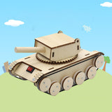 Maxbell Rotating Turret Wooden Tank Kit DIY Educational DIY Tank Craft Set for Teens