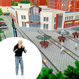 Maxbell 1:64 Boy Model Figure Pose Scene Ornament Tiny People Miniature Scenes Decor black coat