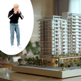Maxbell 1:64 Boy Model Figure Pose Scene Ornament Tiny People Miniature Scenes Decor black coat